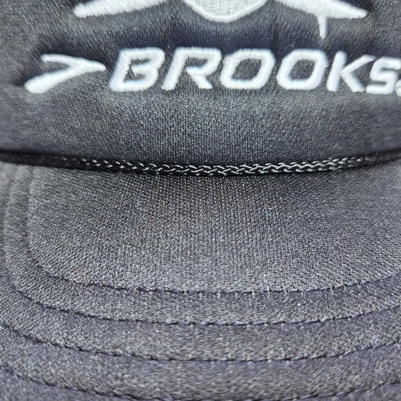 Brooks Pirate Trucker Hat Cap Snapback Mesh Back Black & White 5 Panel Rope - Picture 3 of 9